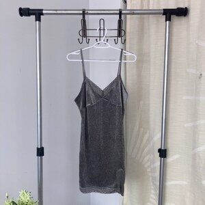 Sparkly Grey Velvet Dress